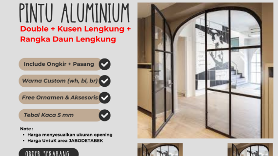Jual Pintu Aluminium Kusen Lengkung Berkualitas di Wilayah Tangerang 2025